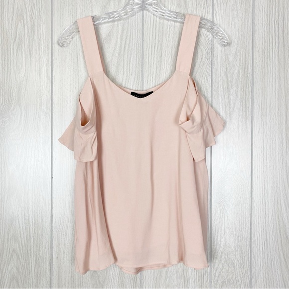 Sanctuary Tops - Sanctuary | Ruffle Sleeve Cold Shoulder Cameo Pink Top Size Small